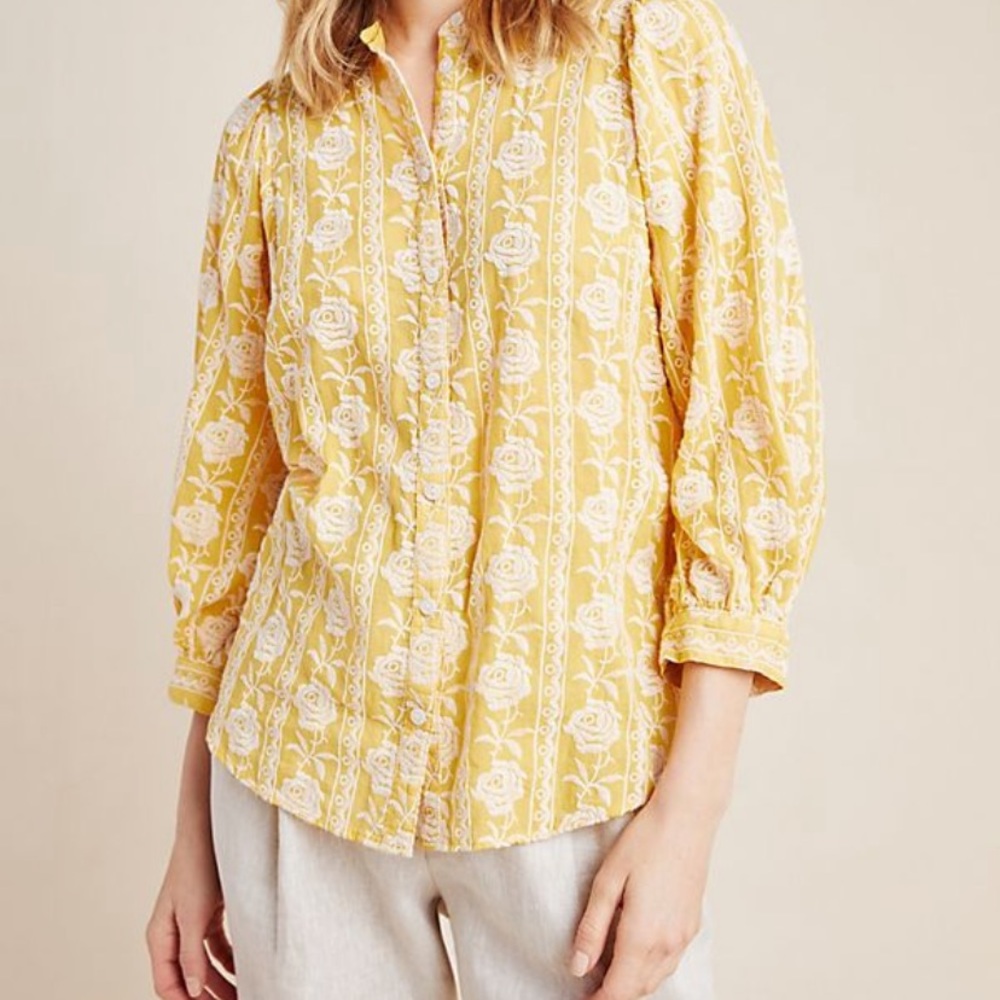 Anthropologie Floral Bella Femme Button Down NWOT